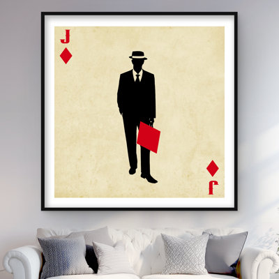 Jack of Diamonds Retro Framed Print - Man Cave Home Decor