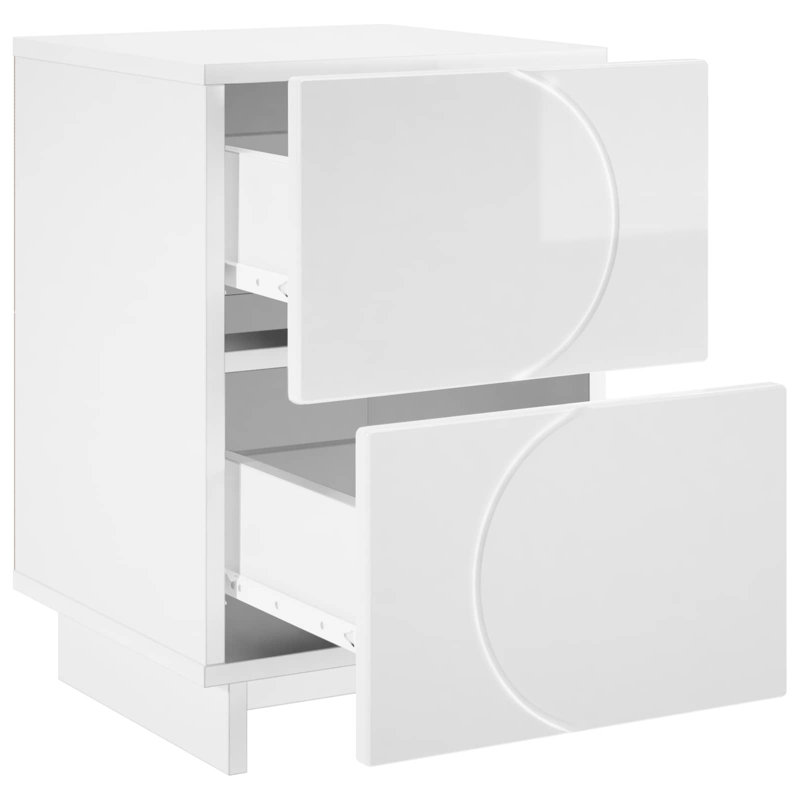 33.5 cm W Bedside Table, High Gloss White
