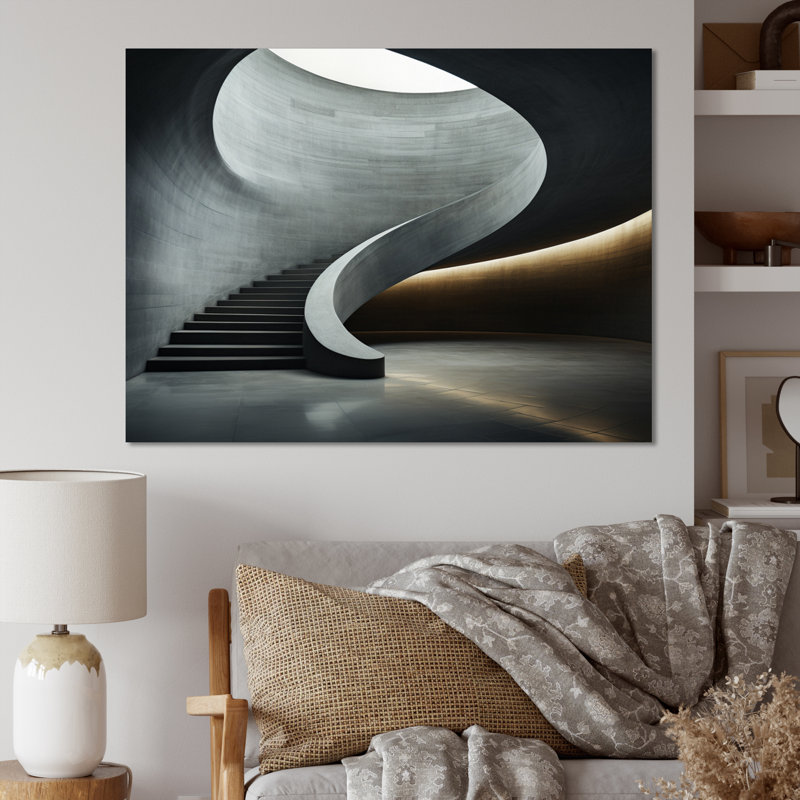 «Grey Concrete Canvas Subtle II», reproduction d'art sur toile, H 34 po x l 44 po x P 1,5 po, Toile tendue
