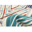 Tapis blanc / bleu en laine tissé à plat Norberto