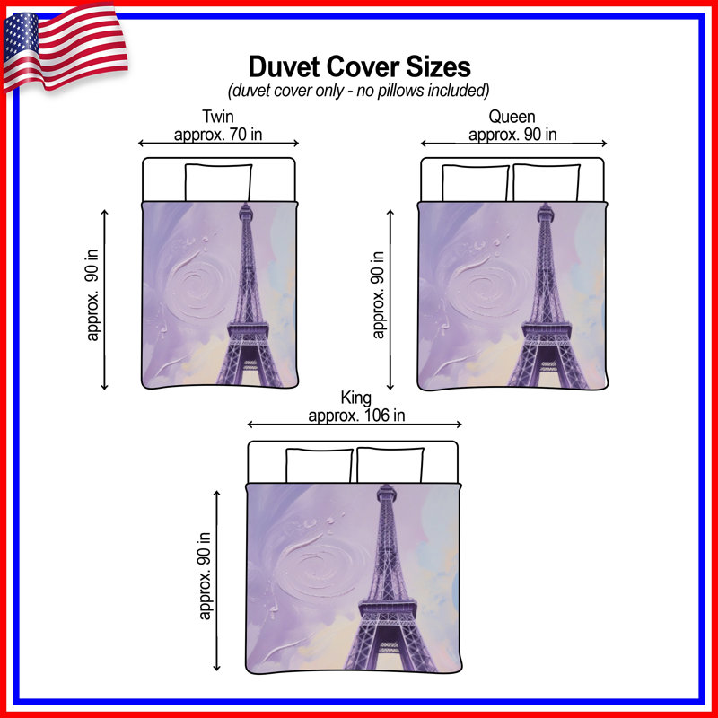 Housse de couette Tour Eiffel Eiffel, Lit simple