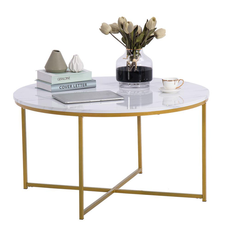 Table basse Mante, Marbre blanc