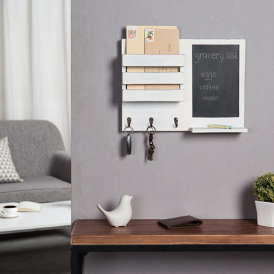 Wall Organiser With Key Hooks//Chalkboard/Mail Storage