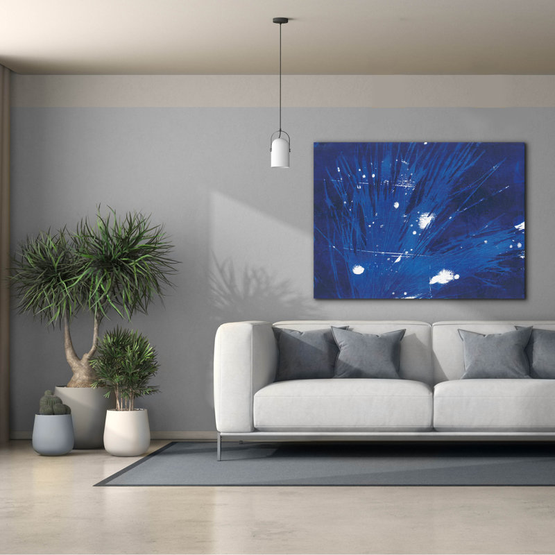 «Indigo Burst II» par Regina Moore, H 40 po x l 54 po x P 1,5 po
