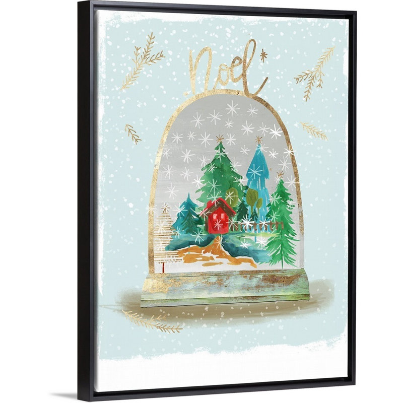 « Snow globe III », reproduction d’art textuel sur toile, 26" H x 20" W x 1.75" D, Cadre noir