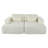 U_Style Corduroy Double Sofa Bed with 2 Pillows in White Polyester