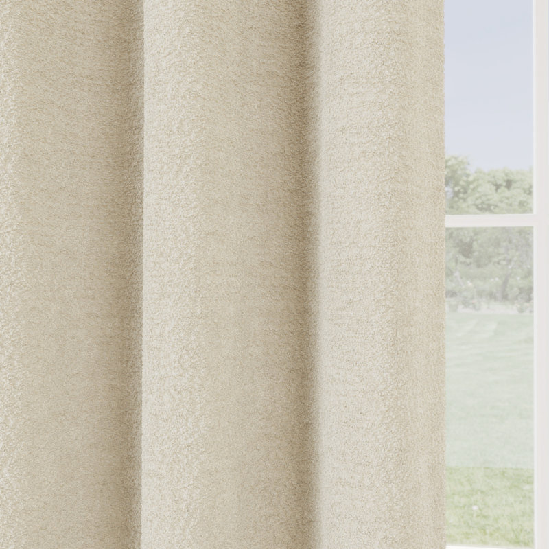Revia Room Darkening Curtain, Silver, 168cm Width x 137cm Drop
