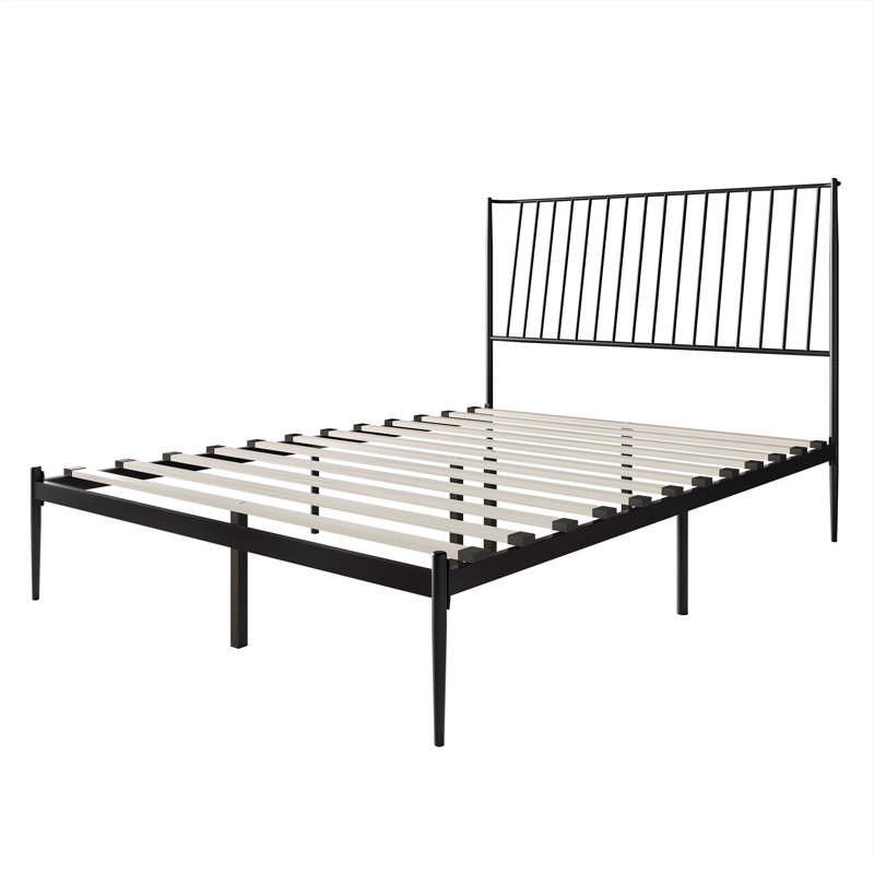 Metal Platform Bed, Black, Full