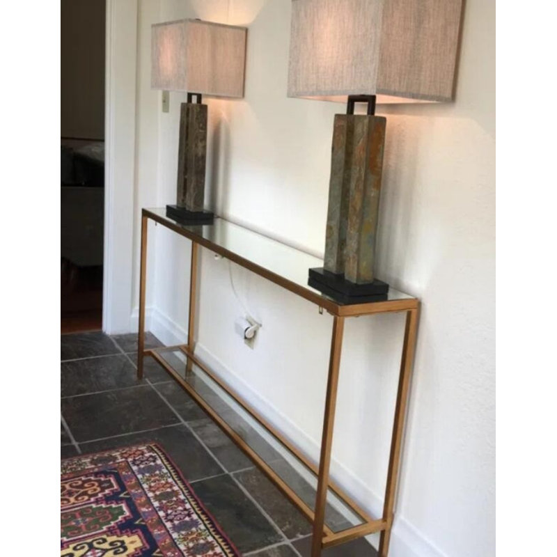 Console en verre avec miroir