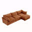 Canapé modulaire en L à 3 places avec repose-pieds mobile, accoudoirs en forme de croissant et coussins enveloppants, tissu chenille doux pour le confort-118055924