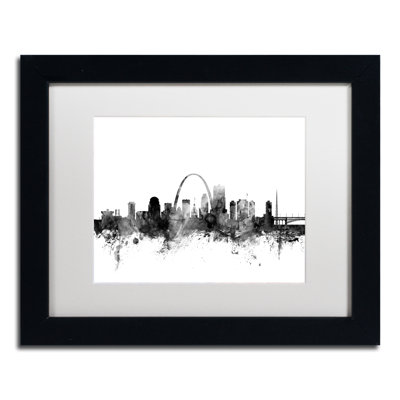 « st louis missouri horizon b&w », impression encadrée