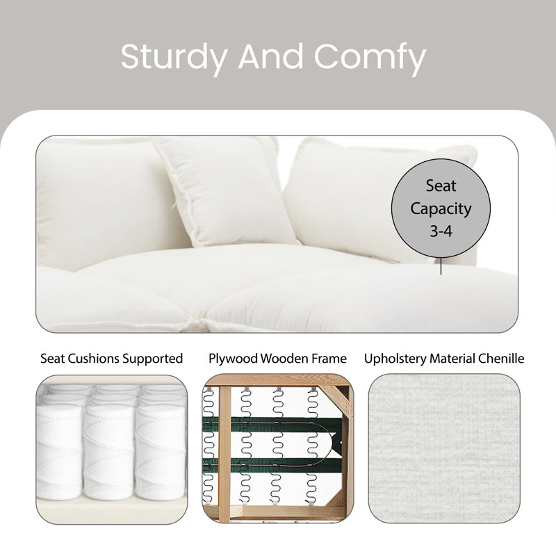 Canapé modulaire Miar, Chenille beige