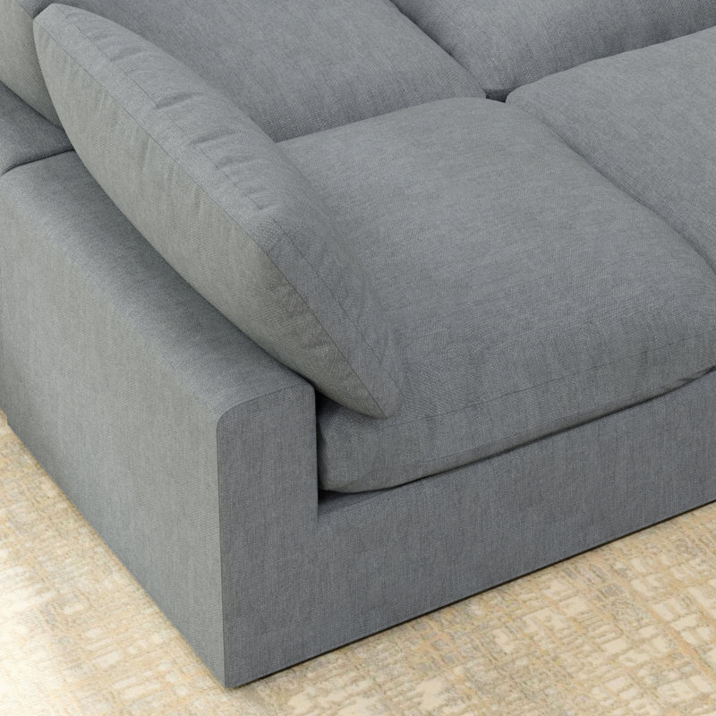 Canapé-lit modulaire Rawls, Gris, H 25,2 po x l 143 po x P 71,5 po, 5