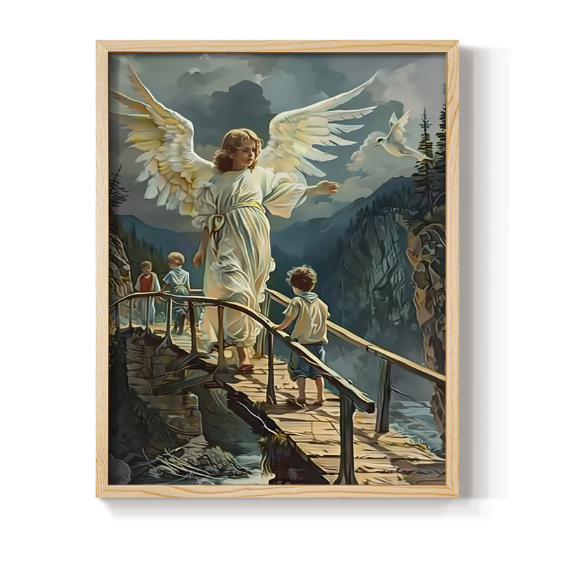 Religious Series CDXLVII, reproduction encadrée - bois massif, Naturel, H 15 po x l 12 po