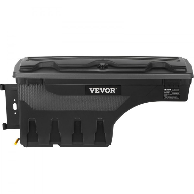 Boîte de rangement pour lit de camion, couvercle verrouillable, boîte à outils en ABS imperméable avec roue de 6,6 gallons / 20 L, compatible avec le Silverado 1500 GMC Sierra 1500 2019-2021 de la marque Chevalo, côté conducteur, noir