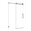Porte de douche simple coulissante noire matte à fermeture en douceur de 60 po de largeur et de 76 po de hauteur avec verre trempé transparent de 5/16 po (8 mm), quincaillerie en acier inoxydable rouille, conception imperméable et tampon pour un mouvement silencieux dans la salle de bain