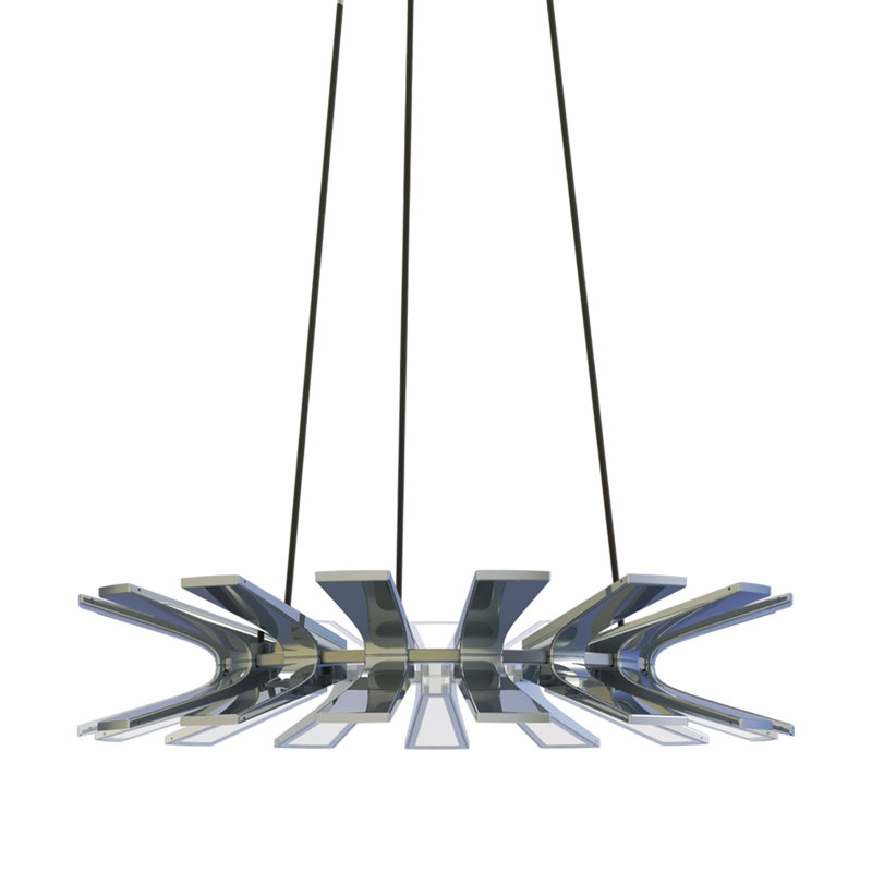 Wedge 26" Large Pendant - Polished Chrome