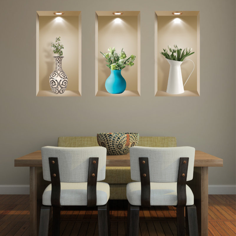 Peel and Stick Niche Wall Decals, Set of 3, 24" H x 12" W