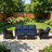 5-Person Patio PE Wicker Furniture Set with Side Table, 3-Seat Sofa, 2 Armchairs and 2 Ottomans with Blue Cushions-288161095