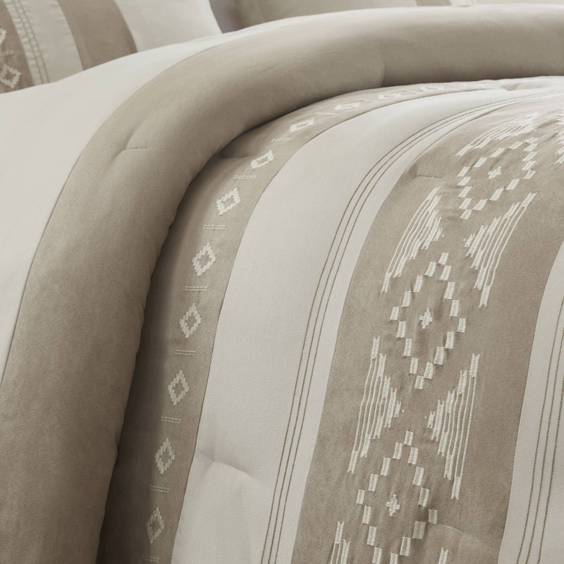 Ensemble de literie de luxe pour très grand lit 5 pièces, microsuède taupe, conception moderne et confortable pour une utilisation toutes saisons