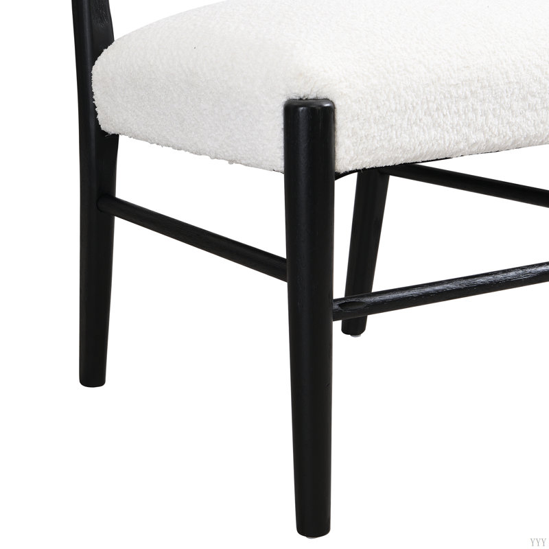 Chaise de salle à manger noire et beige (ensemble de 2)