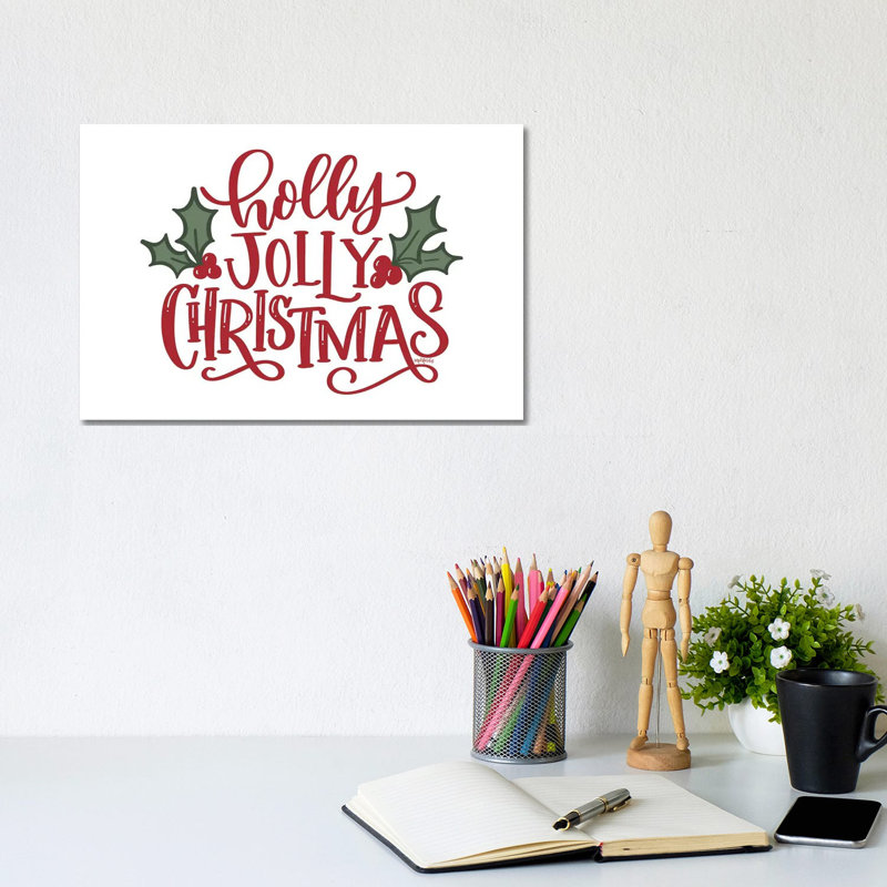 Holly Jolly Christmas - reproduction d'art murale - toile tendue