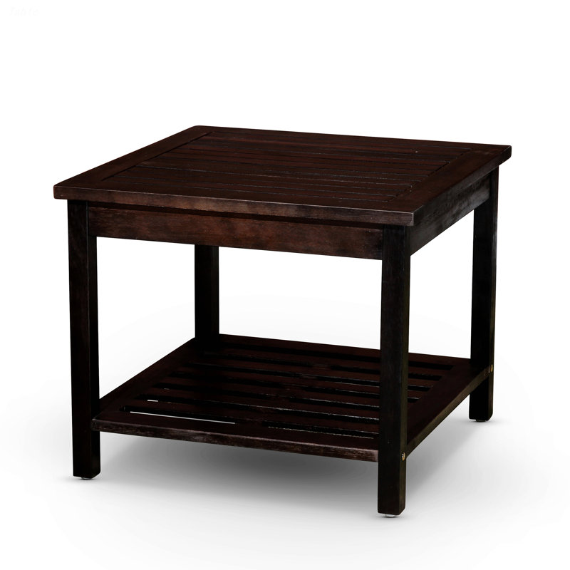 Outdoor Side Table With Open Storage Shelf