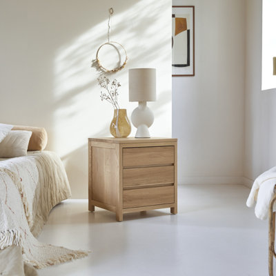 Eden 50cm W Solid Wood Bedside Table