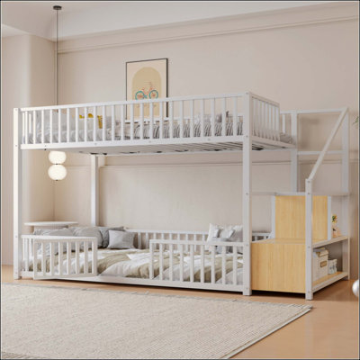 bunk bed with storage ladder