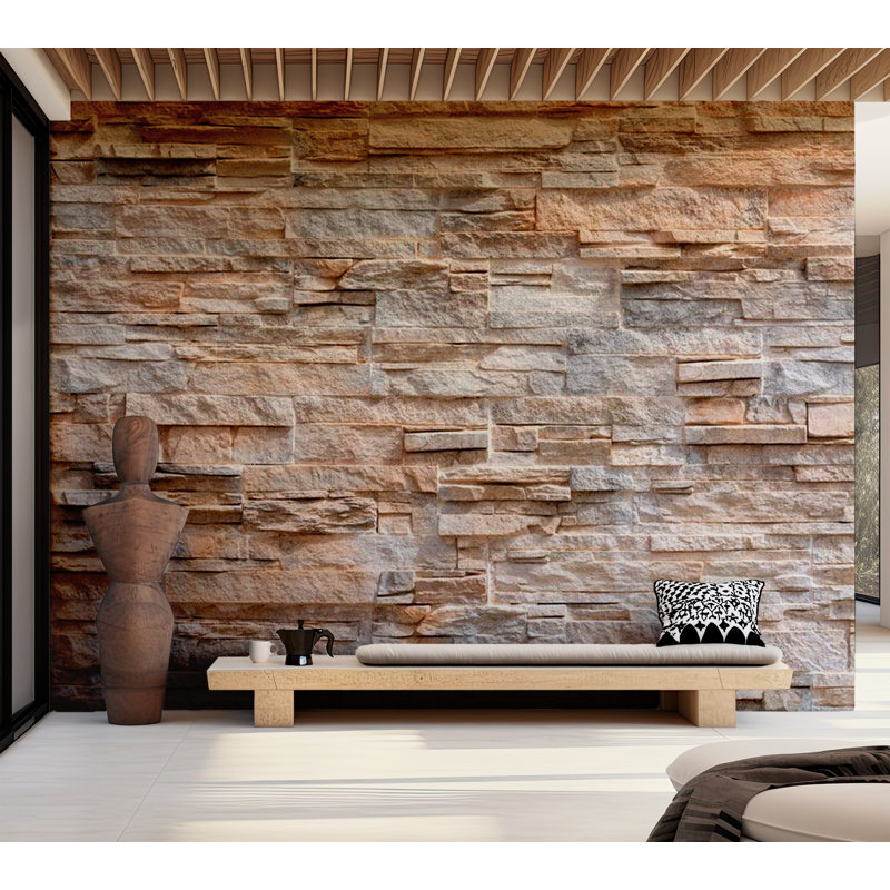 Papier peint Luckie Lucky Stone, Beige, L 27 po x l 39 po