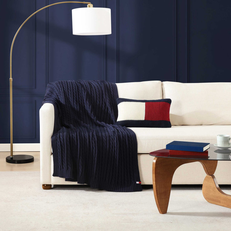 Coussin décoratif bleu Tommy Hilfiger