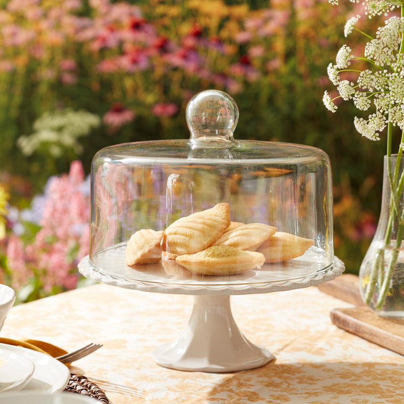 Lenox French Perle White Cake Plate With Dome