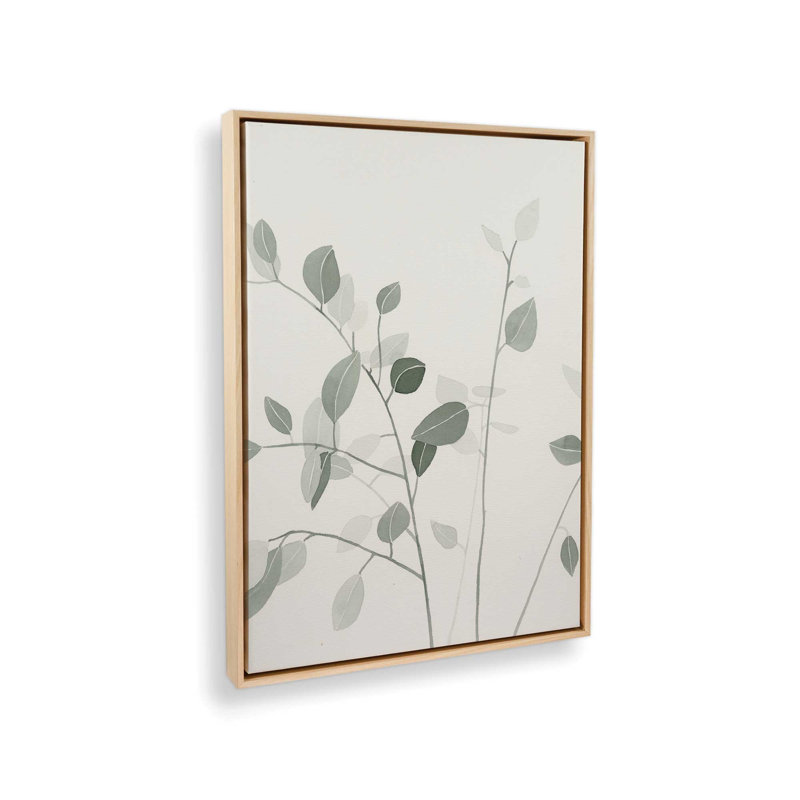 «Sage Leaves II» par Dogwood, L 18 po x H 24 po, Tanné, Toile avec cadre