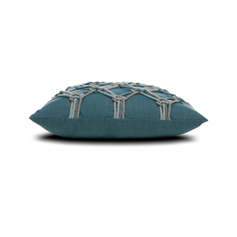Rope Square Indoor/Outdoor Pillow Cover & Insert, Lagoon