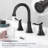 2-Handle 8 Inch Widespread Bathroom Sink Faucet Oil Rubbed Bronze Lavatory Faucet 3 Hole 360° Swivel Spout Vanity Sink Basin Faucets With Pop Up Drain Assembly And Cupc Water Supply Hoses