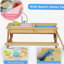 Table de pique-nique en bois pour enfants, table de sable et d'eau avec parasol, table d'activités pour jouer sur la terrasse