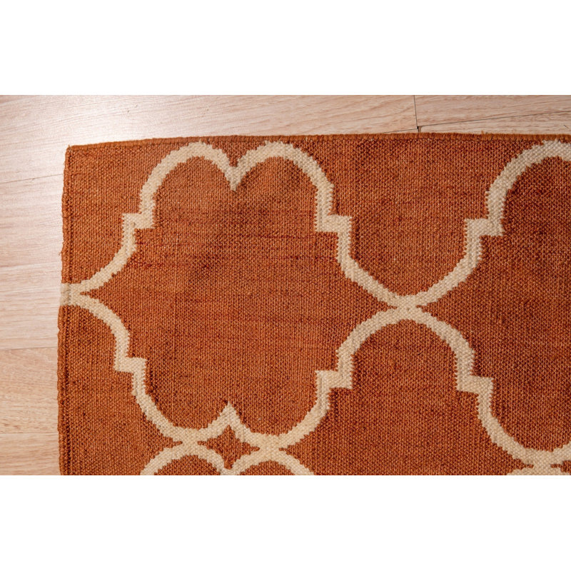 Yellow Hand-Knotted Wool Moroccan Lattice Pattern Geometric Modern Contemporary Carpet Rug, 8' x 10'
