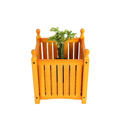 Outdoor Square Planter Of , Ideal For Porch And Garden, Suitable All Flower Herb Blends Box, Good Growing Flowers Vegetables, Easy Assembly Steps Included