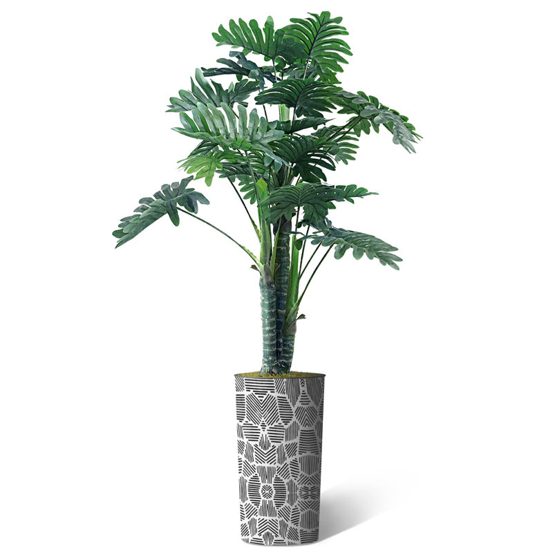 Plantes artificielles artificielles en pot Philodendron artificiel d'intérieur et d'extérieur, Noir g