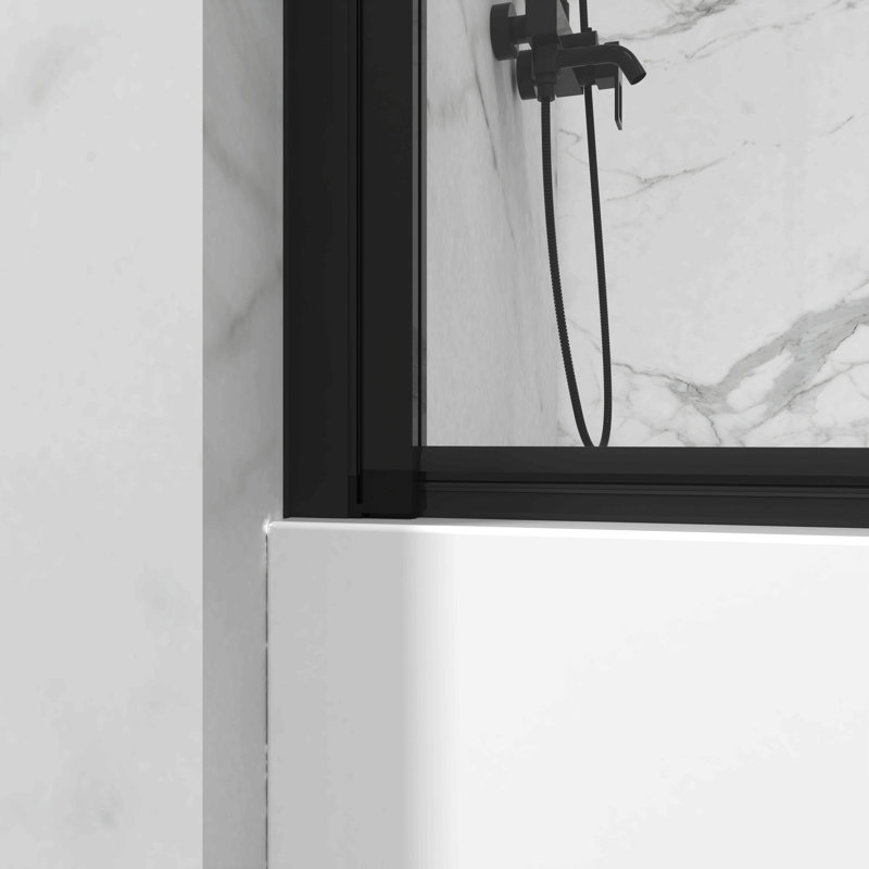 Porte de douche à panneau pivotant 180 °, noir