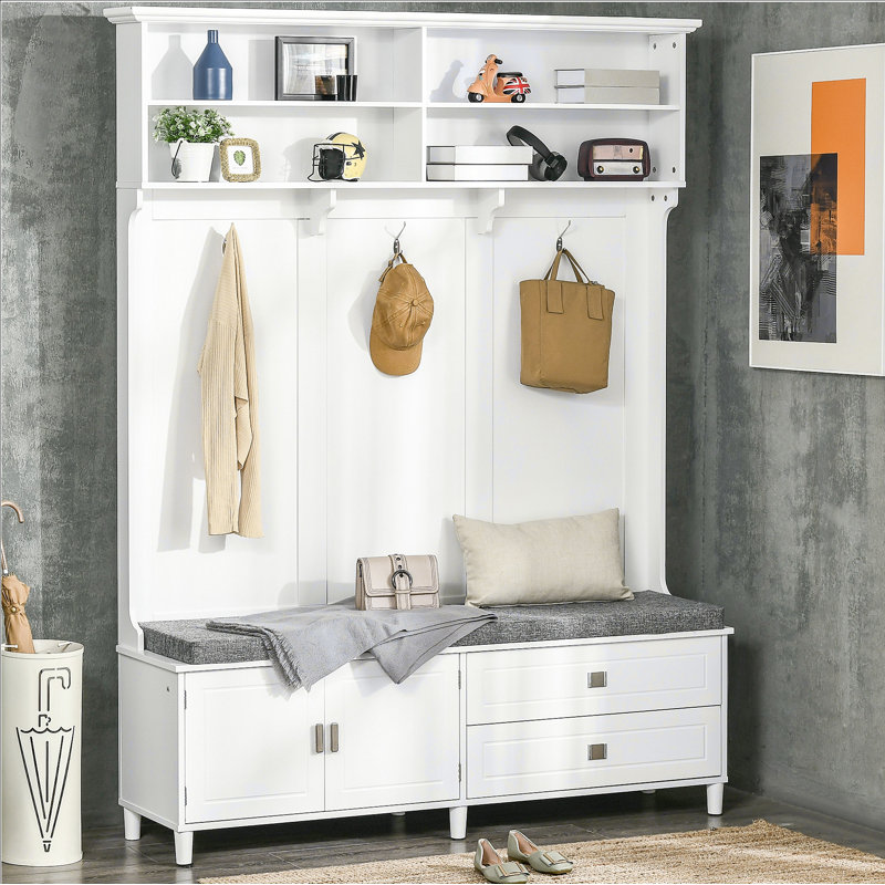 Hall Tree with Storage Bench and Coat Rack, Perfect for Entryway Organization and Accent Decor