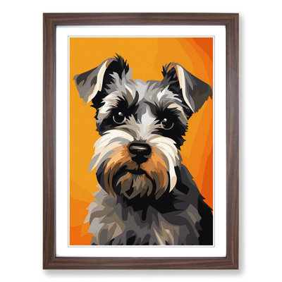 Schnauzer Minimalism Art - Framed Print