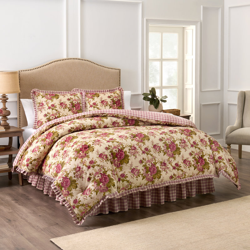 Waverly Norfolk 4-Piece 100% Cotton Comforter Set, Queen Comforter +  3 Additional Pieces, Norfolk