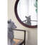 Miroir mural en bois de manguier de style transitionnel avec cadre en bois de manguier massif pour salle de bain, console de vestibule posée contre le mur
