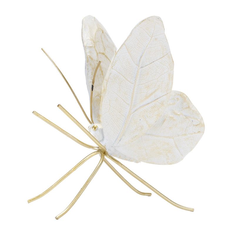 Leaf Butterfly Shelf Sitter (Set of 2), White