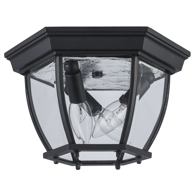 Plafonnier encastré d'extérieur Mulgrave, Noir, H 6,5 po x l 11 po