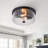 12‌″‌ Modern Industrial 2-Light Ribbed Glass Flush Mount