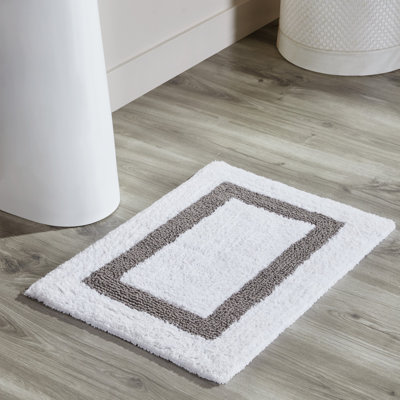 Widman 100% Cotton Tufted Reversible Bath Rug Super Absorbent, Machine Washable Bathroom Rug