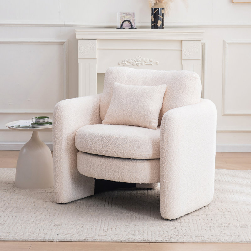 Chaise de coin arrondie moderne - convient à de nombreux cas de figure, siège simple élégant pour les espaces modernes, Beige