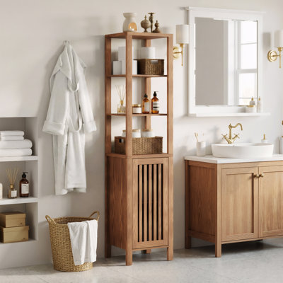Tour de salle de bain 67 po avec porte réglable et tablette réglable 67 po